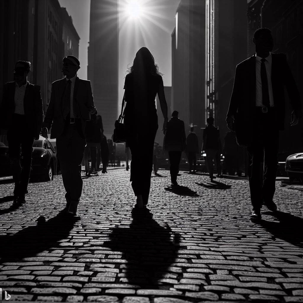People walking between buildings, an institutional image from Fund IV